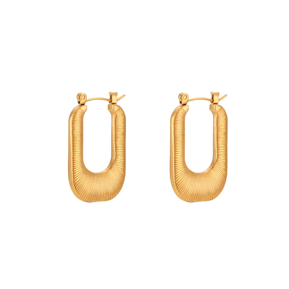 14k 14kt Yellow Gold Polished Hollow U-Shaped Hoops 16.8 mm X 10 mm Earrings  | eBay