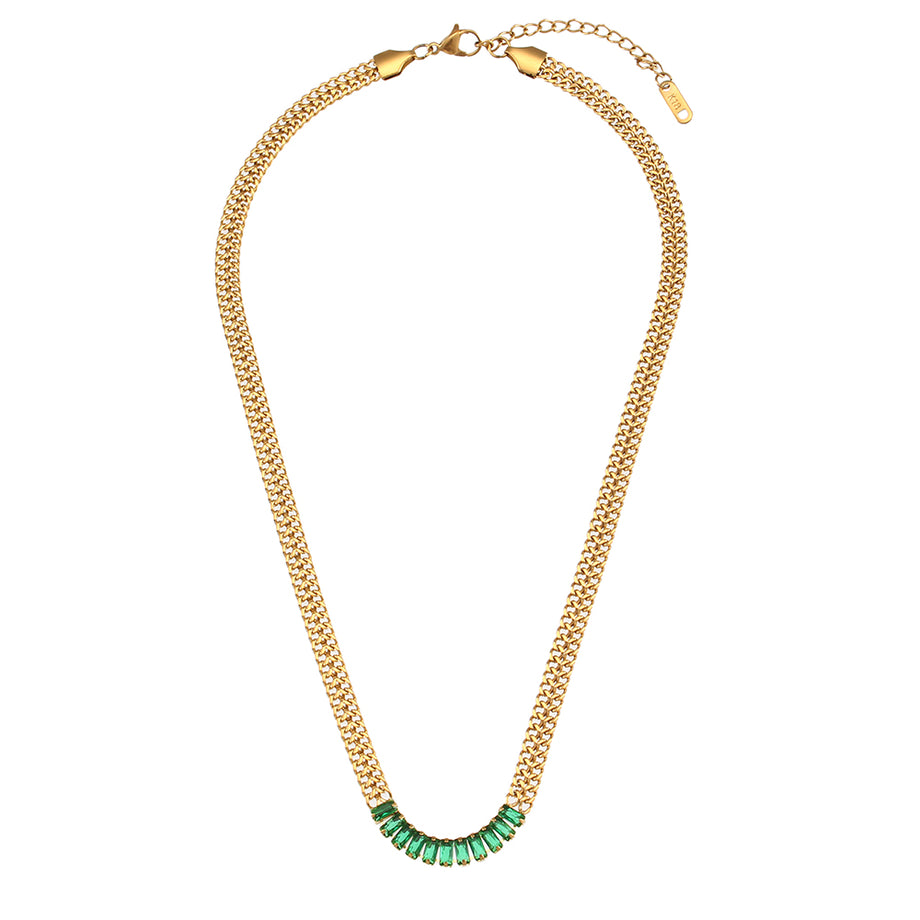 3Mm Tennis Necklace Emerald Choker | Selen Jewels | Wolf & Badger